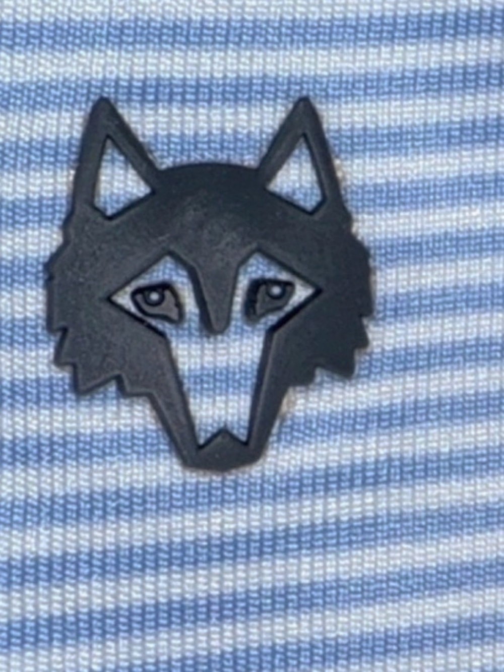 Greyson XL Polo Shirt Striped Blue White Performance Stretch Golf Mens Wolf Logo